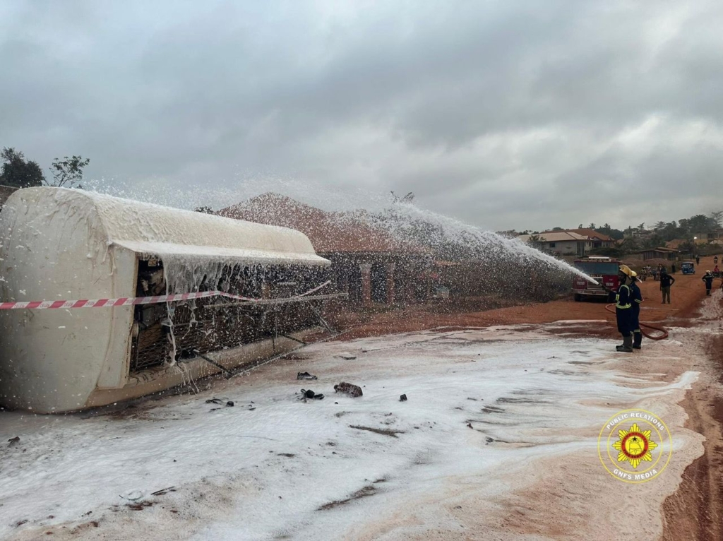 Fuel Tanker Explosion Averted: Ghana National Fire Service Saves the Day at Wassa Kwabeng